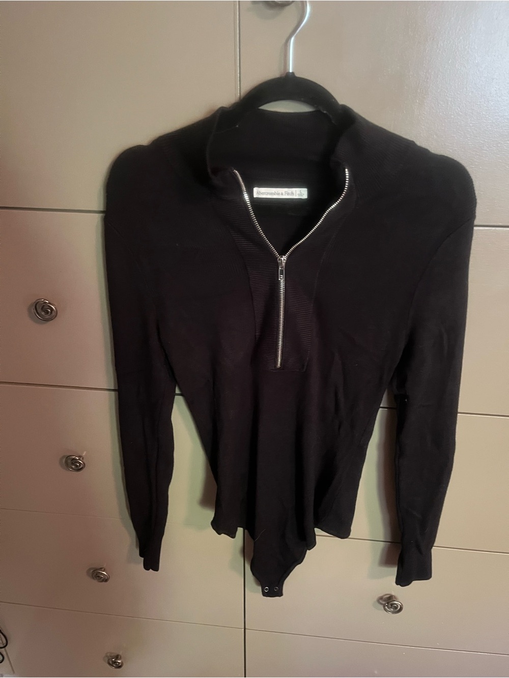 Abercrombie black zip up sweater bodysuit
